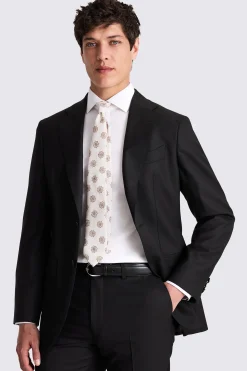Italian Tailored Fit Black Twill Suit
