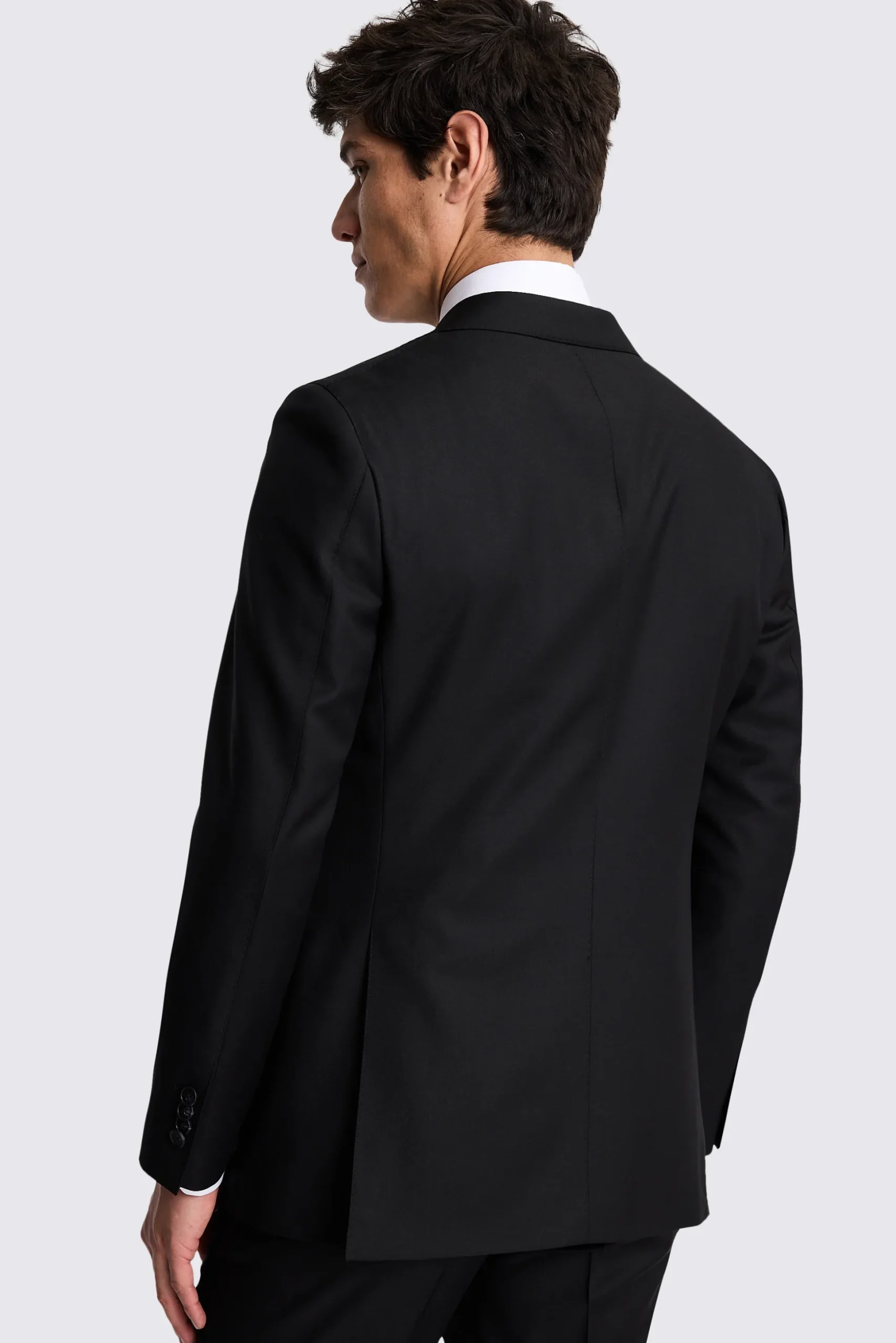 Italian Tailored Fit Black Twill Suit