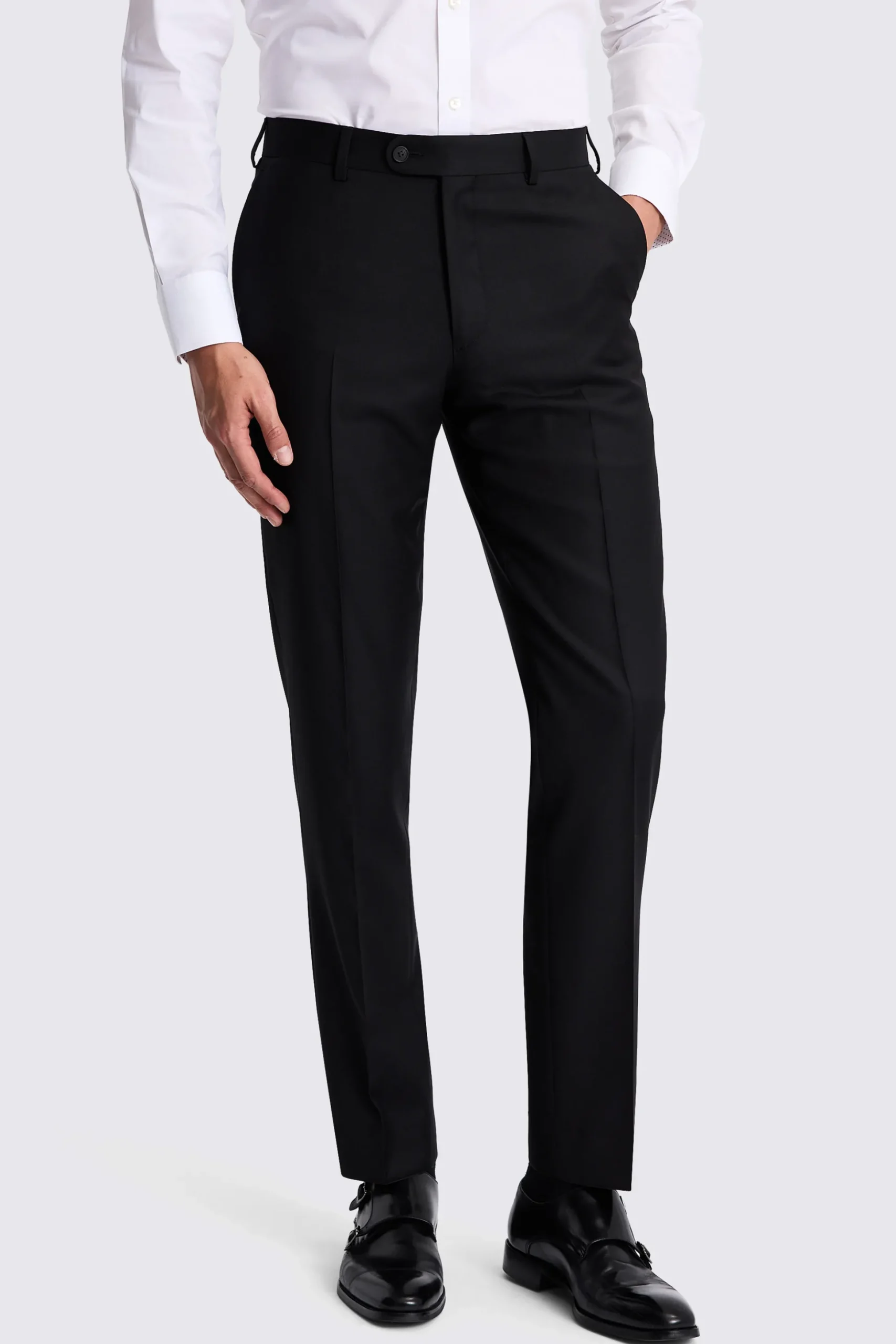 Italian Tailored Fit Black Twill Suit