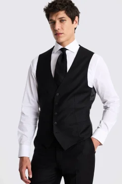 Italian Tailored Fit Black Twill Suit