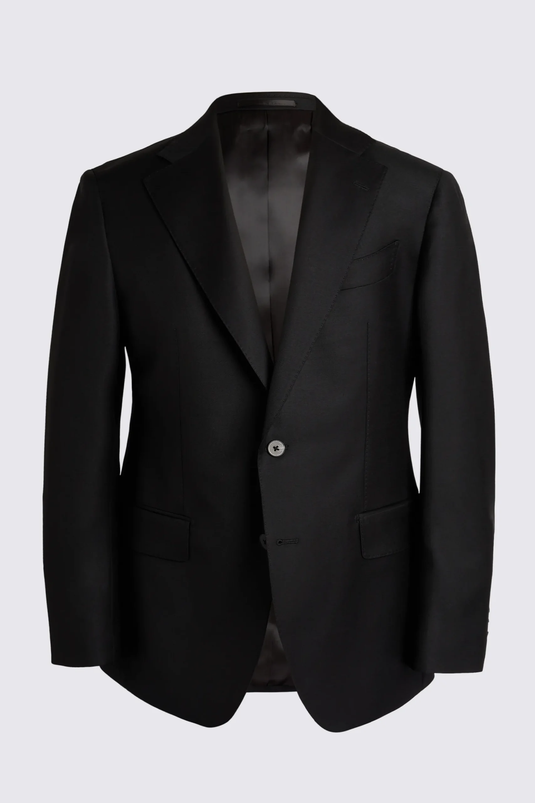 Italian Tailored Fit Black Twill Suit