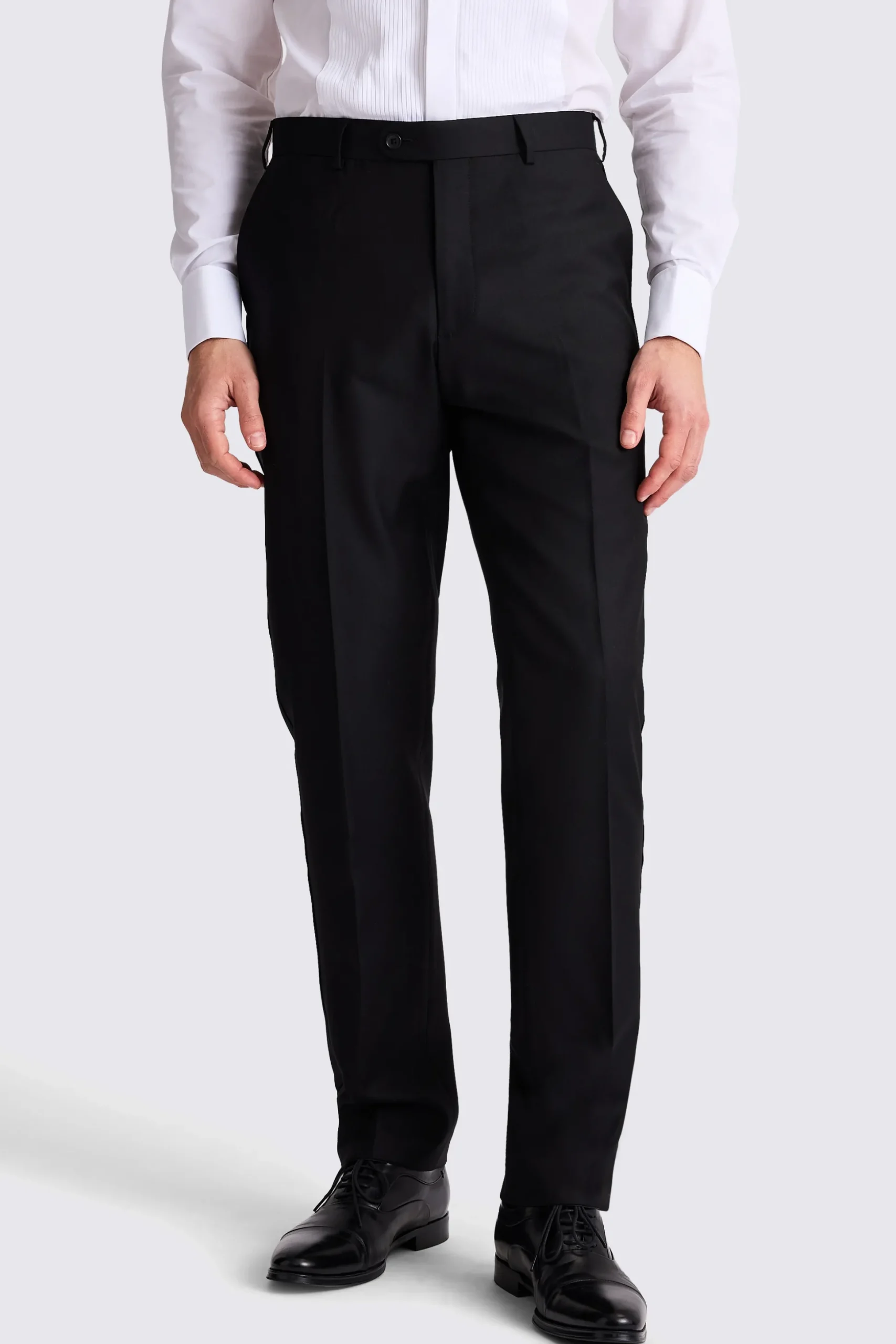 Italian Tailored Fit Black Twill Tuxedo Jacket