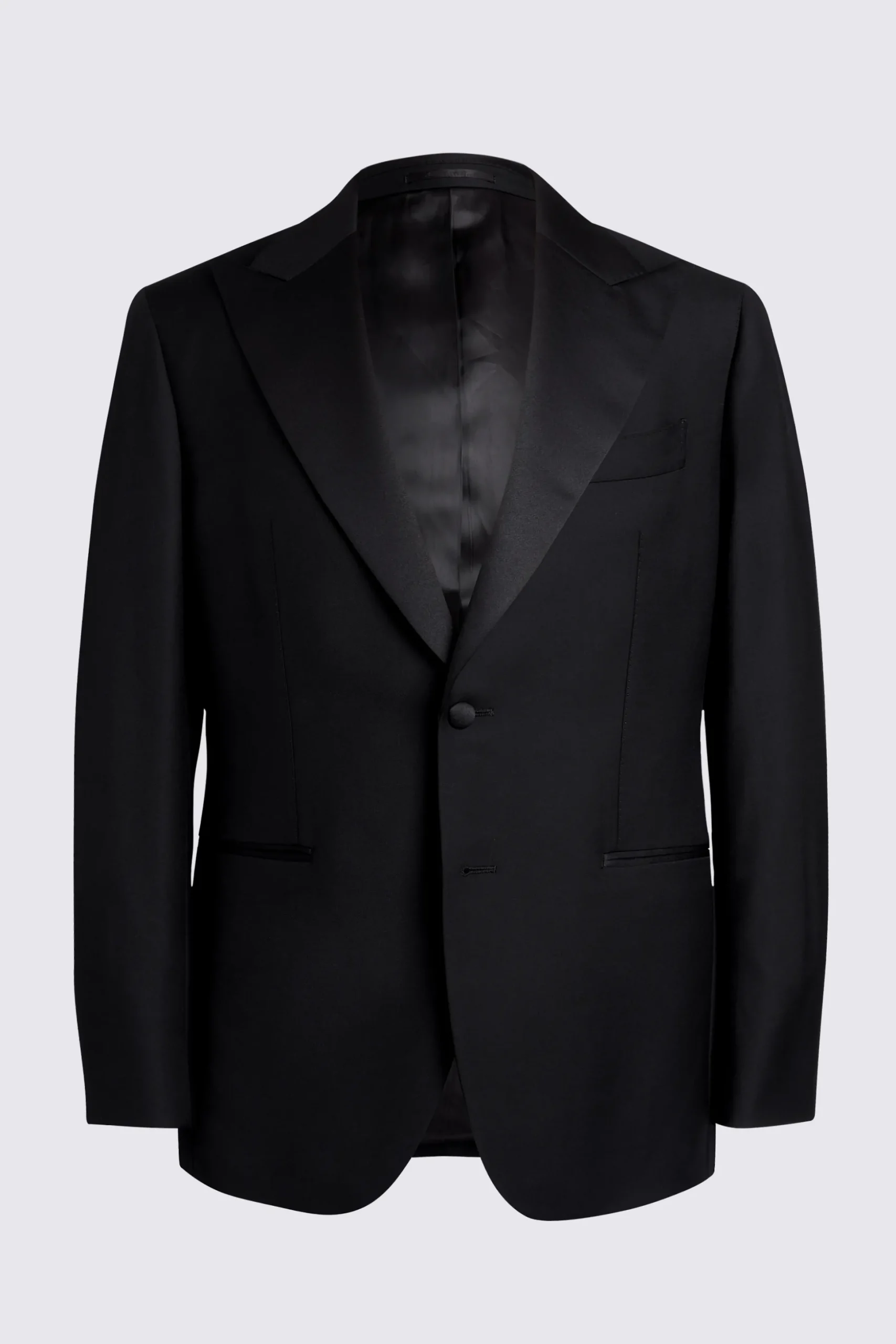 Italian Tailored Fit Black Twill Tuxedo Jacket