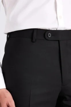 Italian Tailored Fit Black Twill Trousers