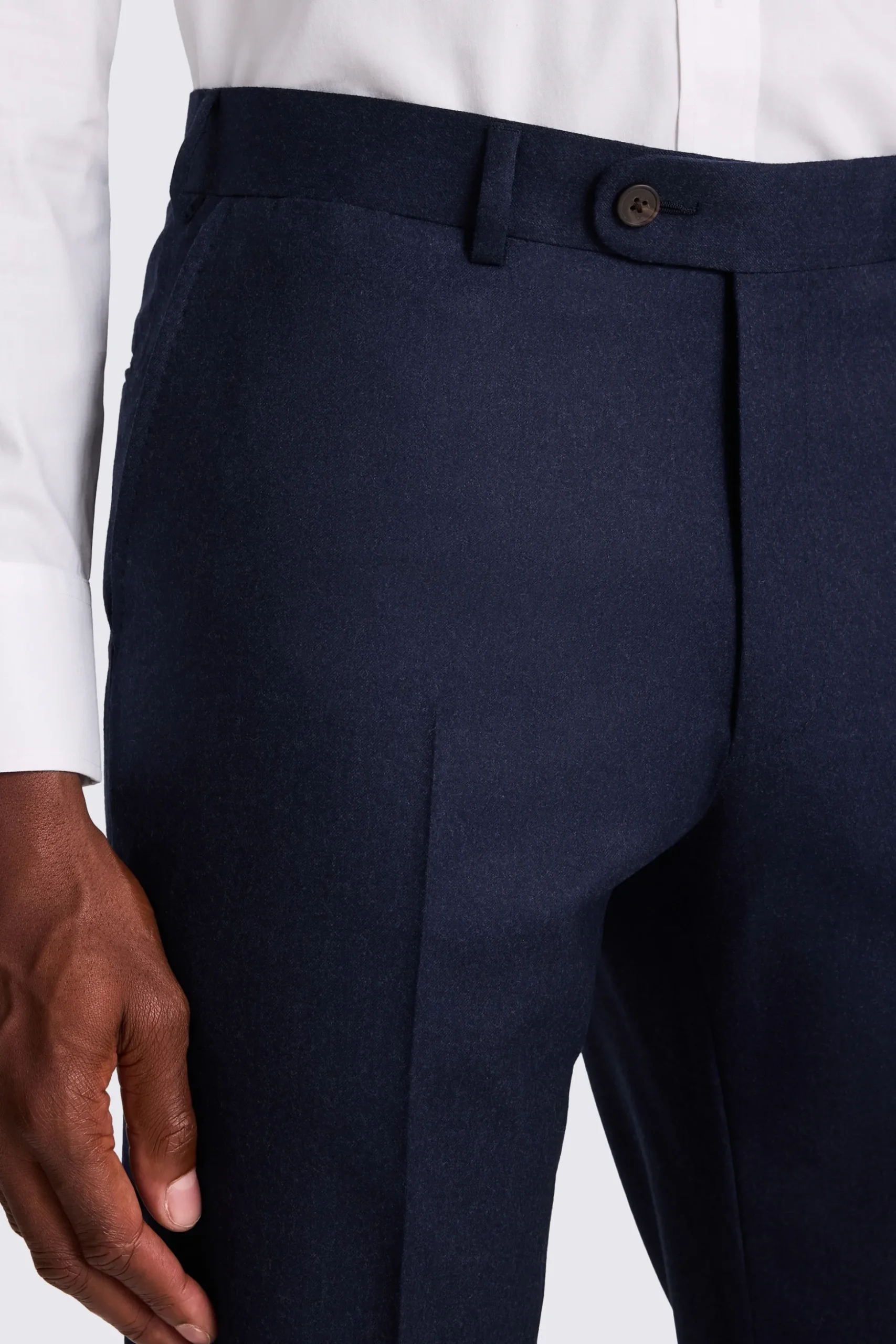 Italian Tailored Fit Blue Plain Trousers