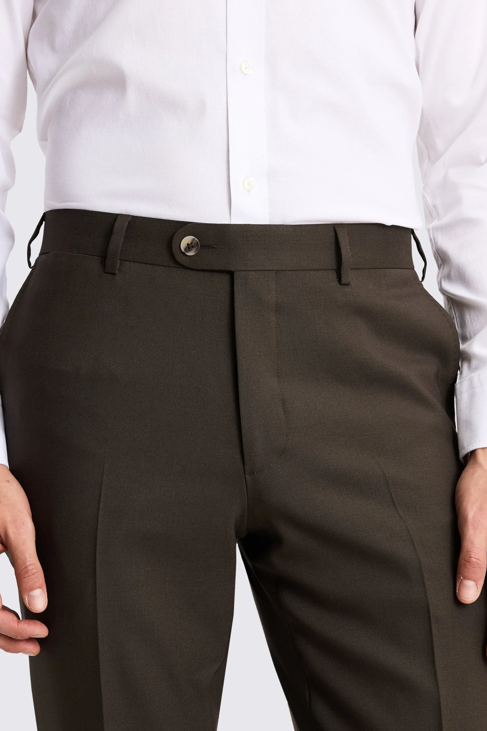 Italian Tailored Fit Brown Trousers