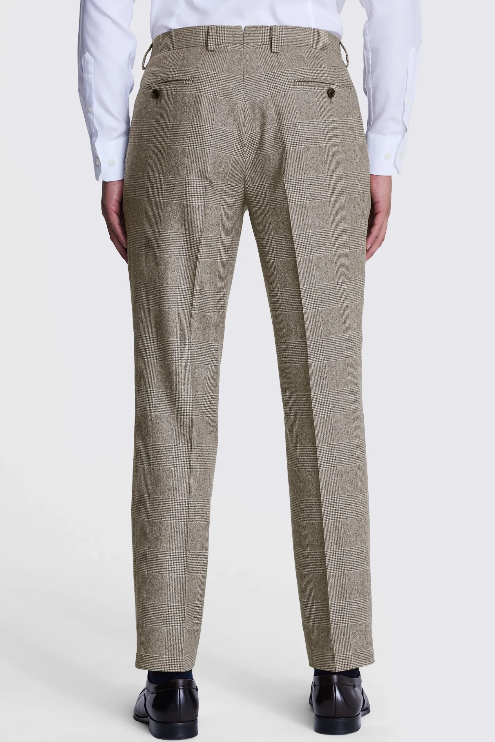 Italian Tailored Fit Brown Check Trousers