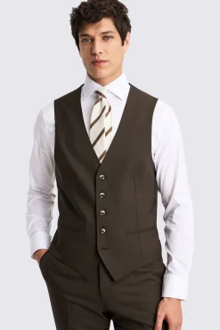 Italian Tailored Fit Brown Waistcoat