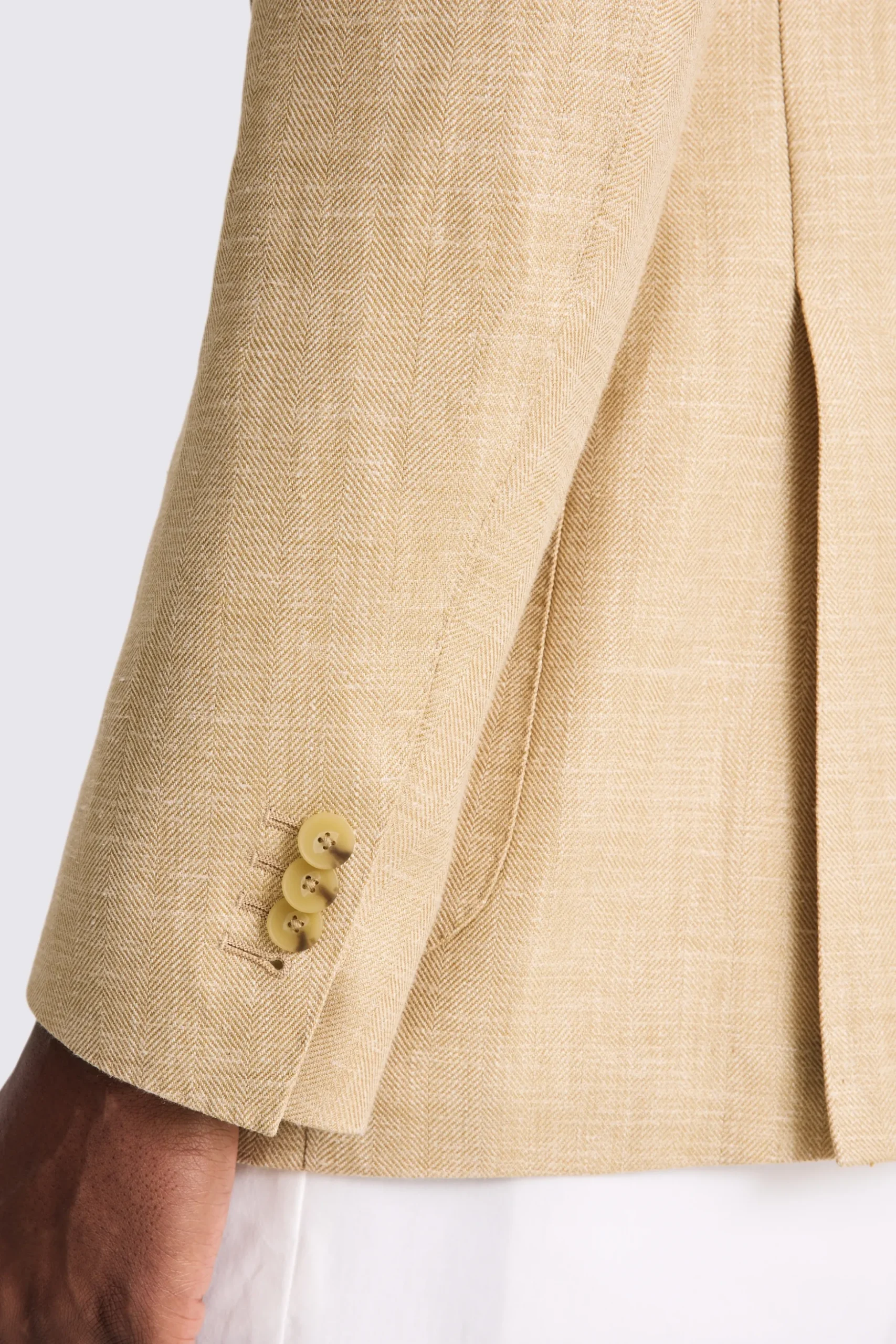 Italian Tailored Fit Camel Herringbone Jacket