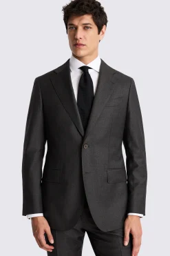 Italian Tailored Fit Charcoal Twill Suit