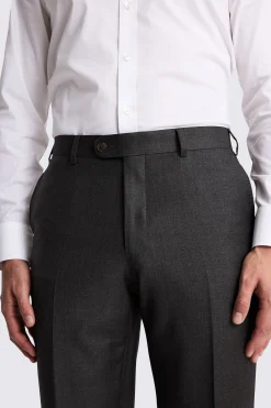 Italian Tailored Fit Charcoal Twill Trousers