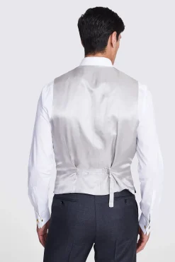 Italian Tailored Fit Grey Sharkskin Morning Waistcoat