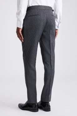 Italian Tailored Fit Grey Stripe Trousers