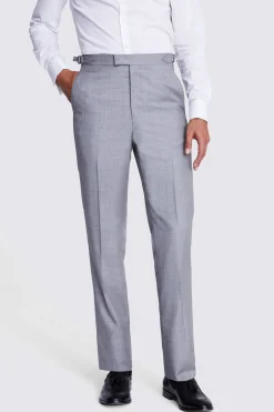 Italian Tailored Fit Grey Sharkskin Trousers