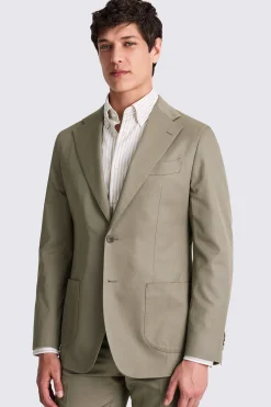 Italian Tailored Fit Khaki Cotton Suit