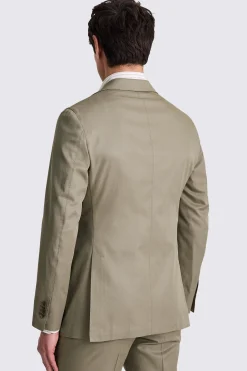 Italian Tailored Fit Khaki Cotton Suit