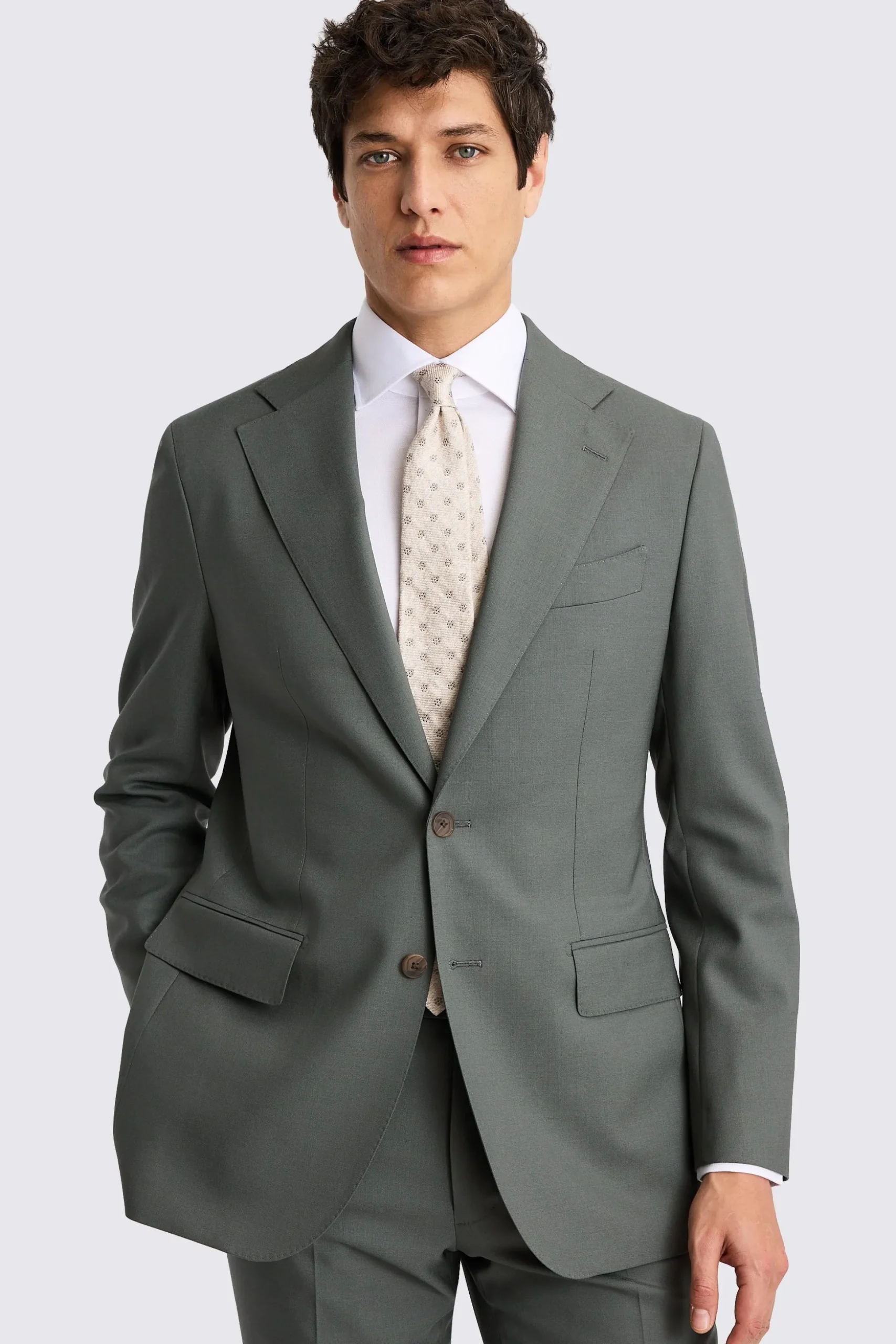 Italian Tailored Fit Khaki Suit