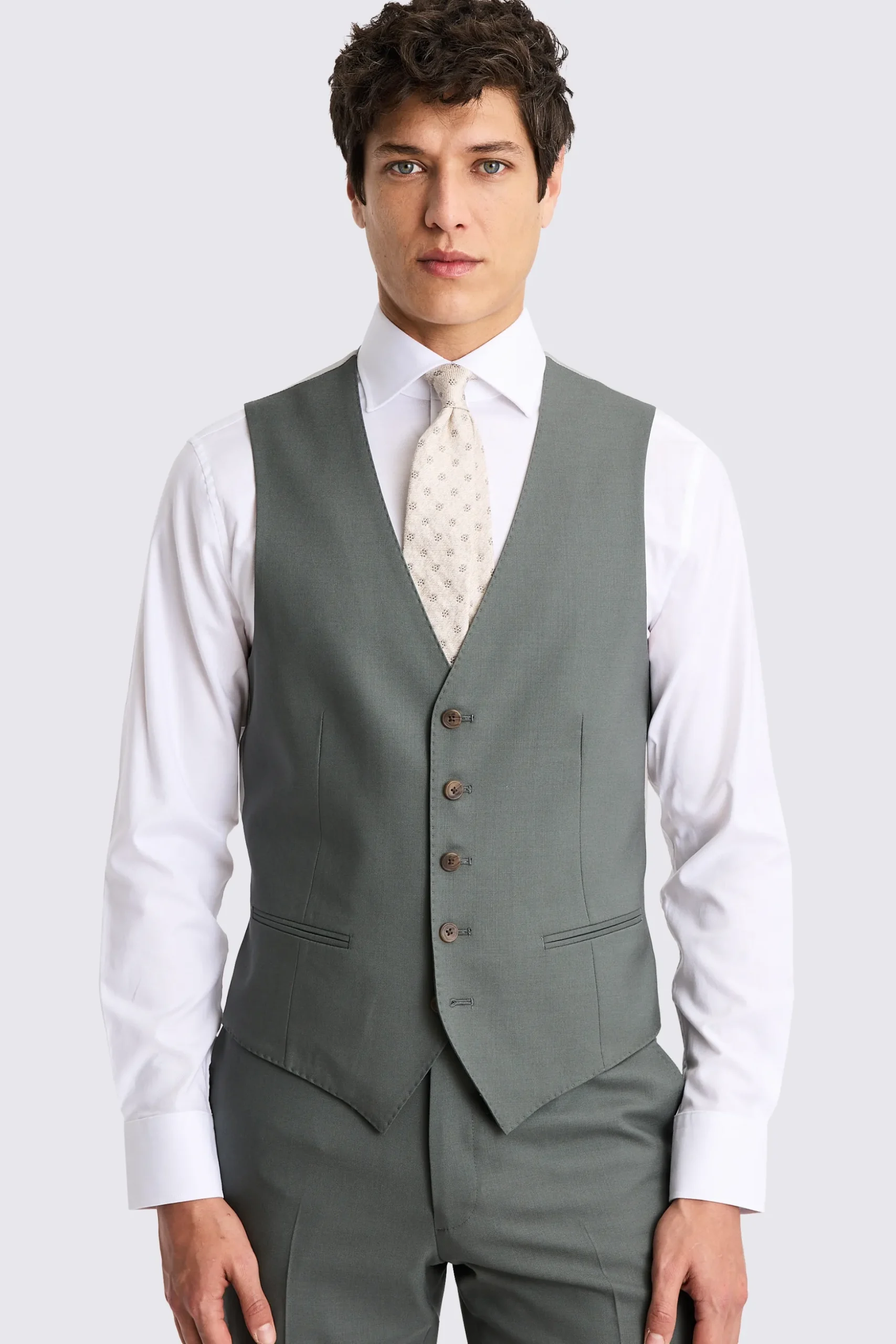 Italian Tailored Fit Khaki Suit