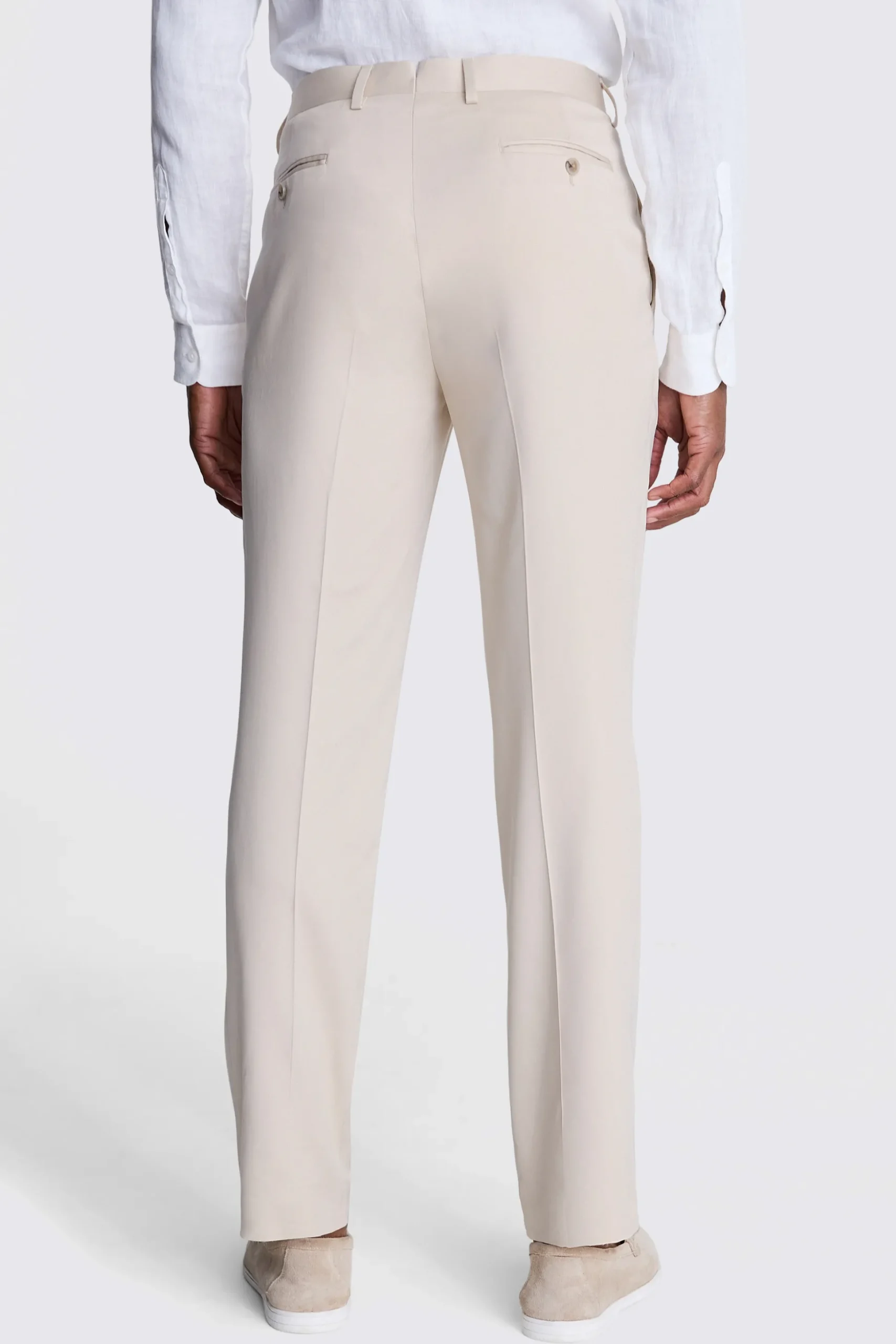 Italian Tailored Fit Light Camel Silk Trousers