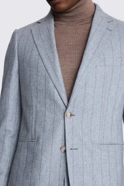 Italian Tailored Fit Light Blue Stripe Suit