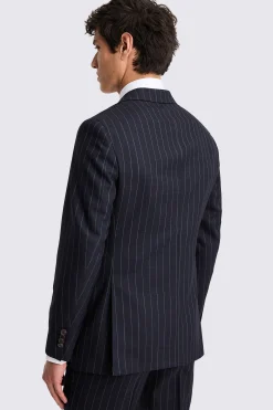 Italian Tailored Fit Navy Stripe Suit