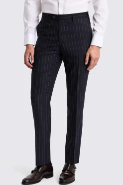 Italian Tailored Fit Navy Stripe Suit