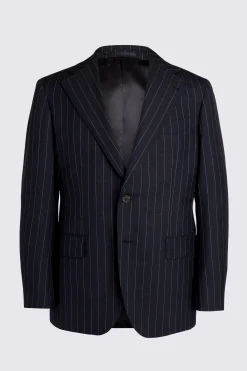 Italian Tailored Fit Navy Stripe Suit