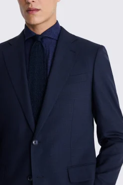 Italian Tailored Fit Navy Check Suit