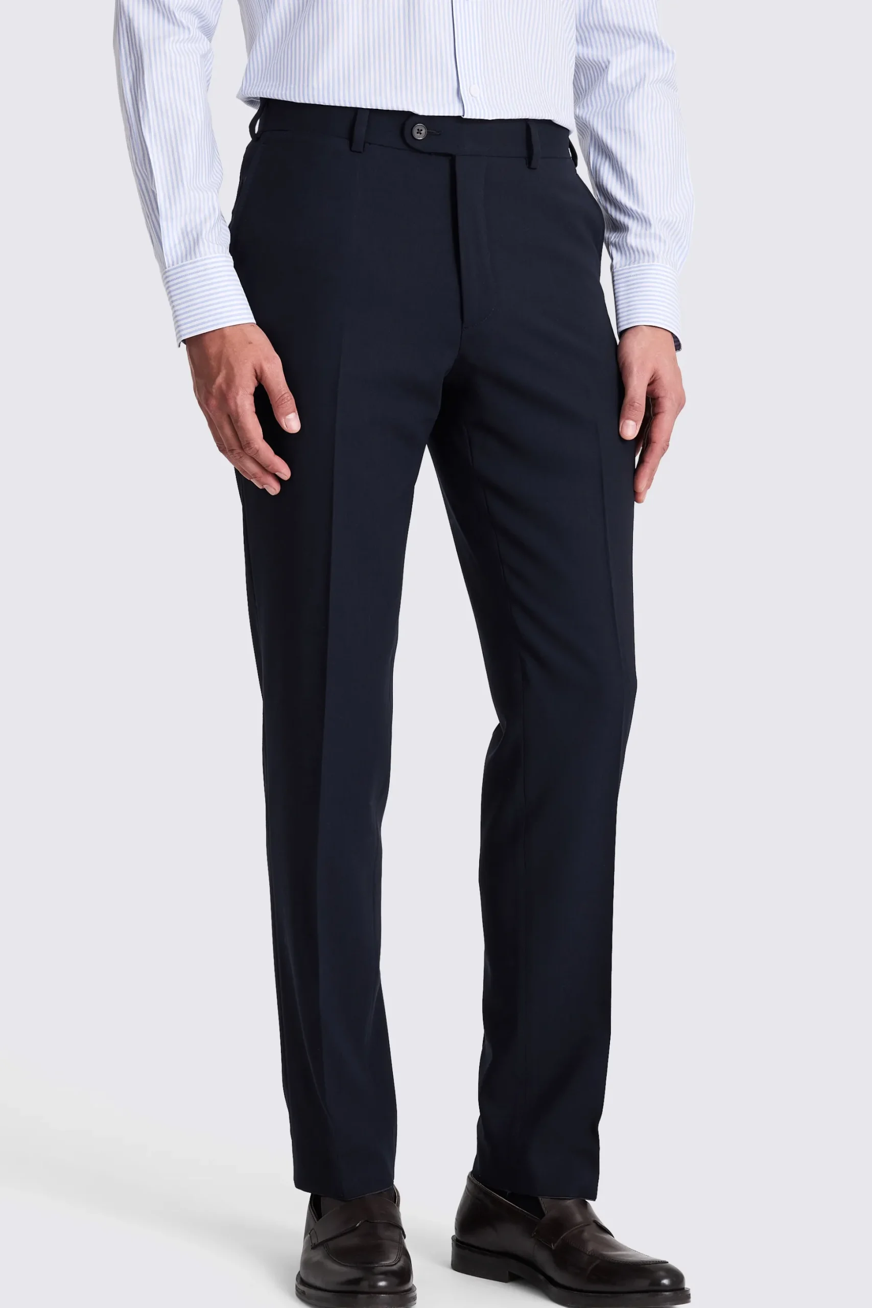 Italian Tailored Fit Navy Hopsack Suit