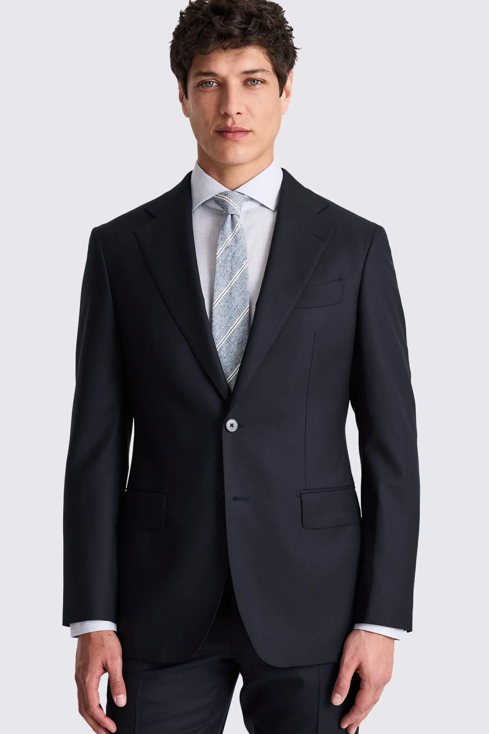 Italian Tailored Fit Navy Twill Suit
