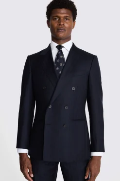 Italian Tailored Fit Navy Herringbone Suit