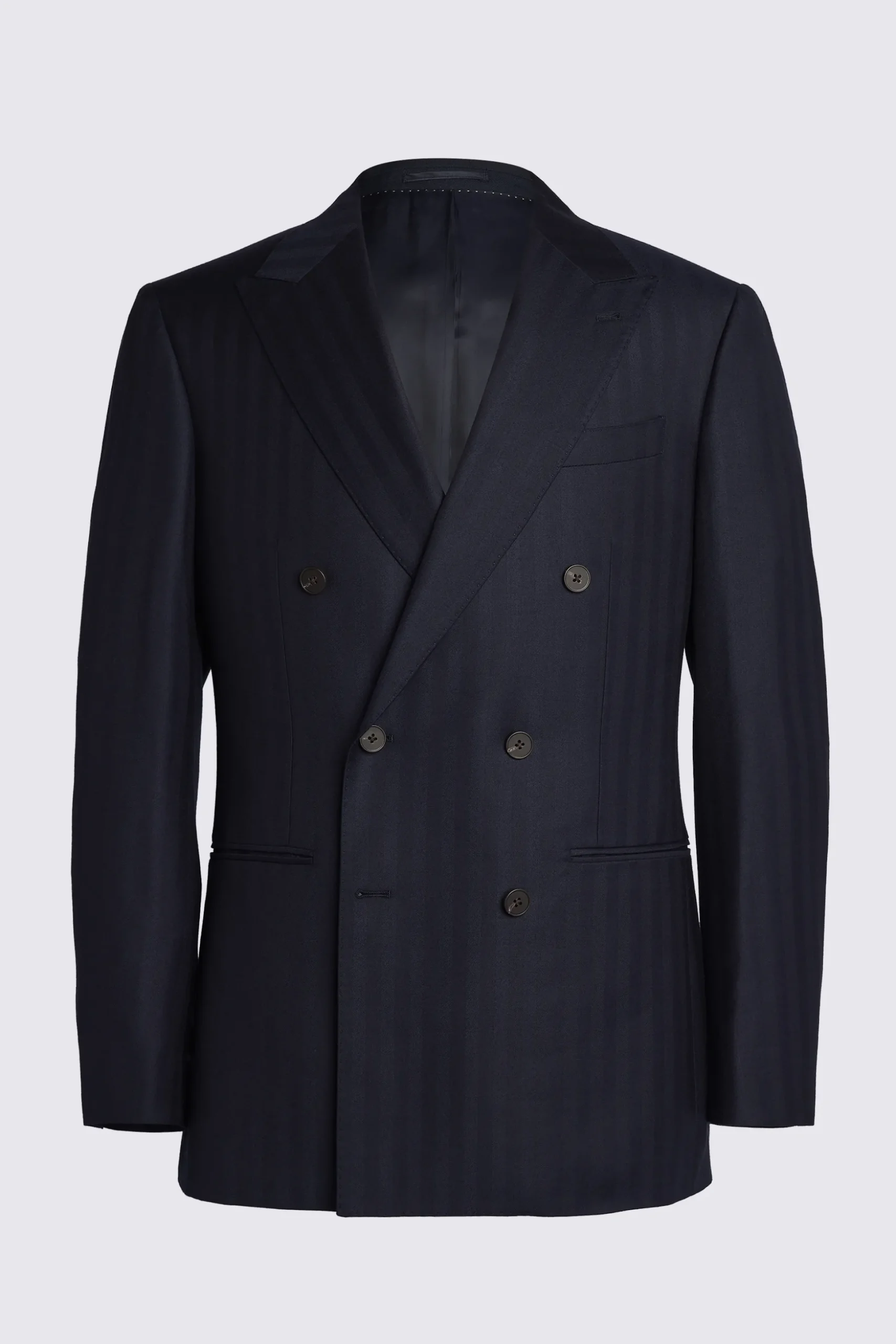 Italian Tailored Fit Navy Herringbone Suit