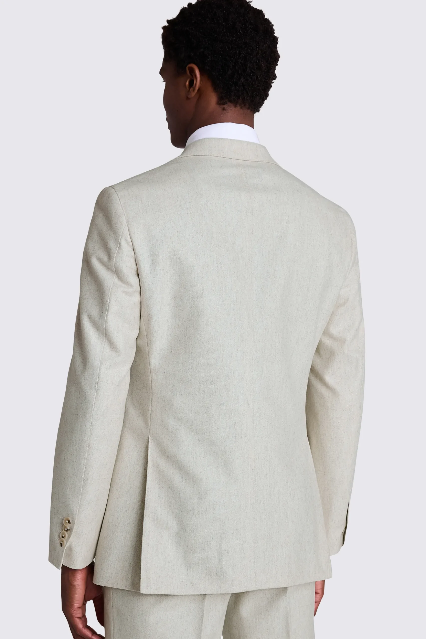 Italian Tailored Fit Neutral Flannel Suit