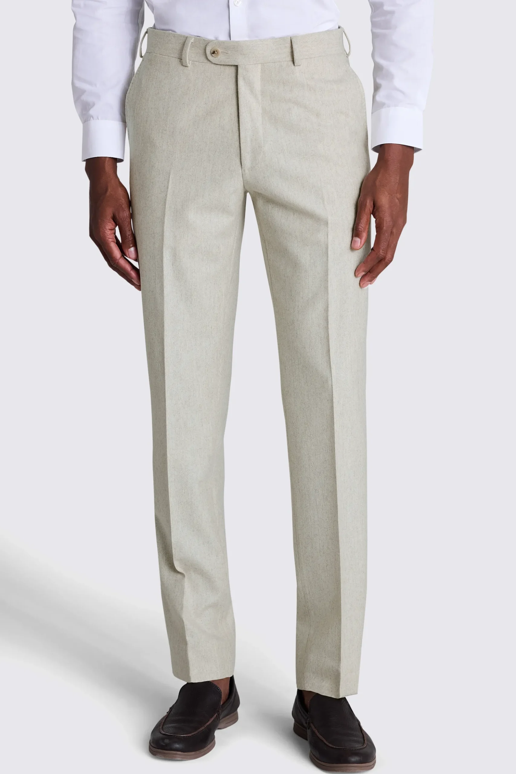 Italian Tailored Fit Neutral Flannel Suit