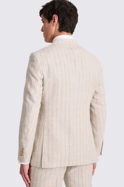 Italian Tailored Fit Neutral Stripe Suit