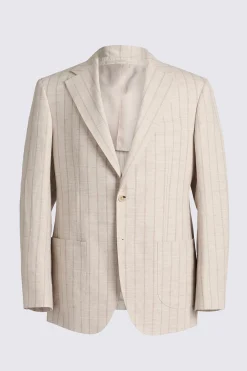 Italian Tailored Fit Neutral Stripe Suit