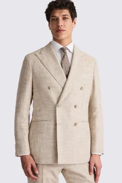 Italian Tailored Fit Oatmeal Herringbone Suit