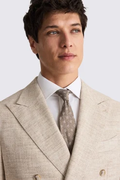 Italian Tailored Fit Oatmeal Herringbone Suit