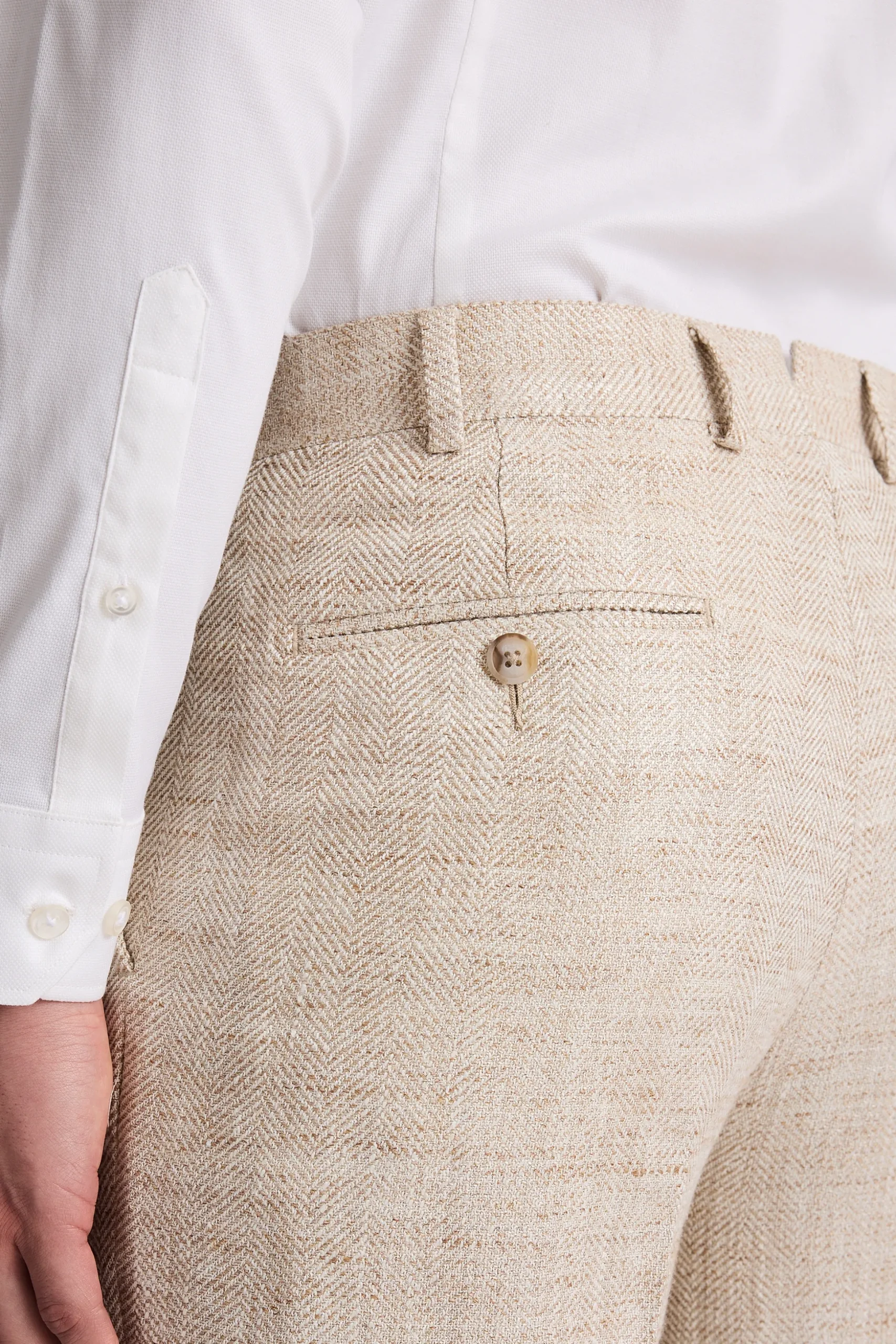 Italian Tailored Fit Oatmeal Trousers