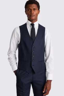 Italian Tailored Fit Plain Blue Waistcoat