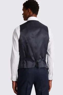 Italian Tailored Fit Plain Blue Waistcoat