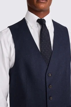 Italian Tailored Fit Plain Blue Waistcoat