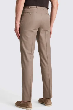 Italian Tailored Fit Taupe Cotton Trousers