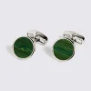 Jade Stone Round Cufflinks