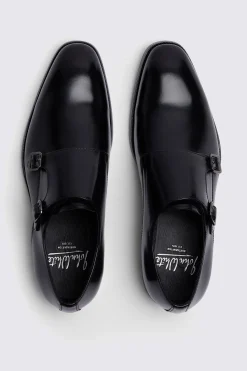 John White Monkton Black Double Monk Shoes