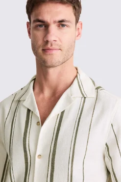 Khaki Cuban Stripe Shirt