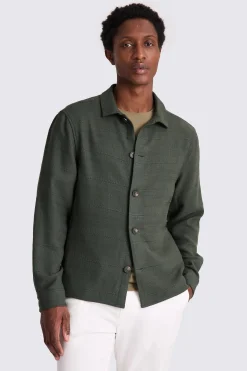 Khaki Knit Striped Overshirt