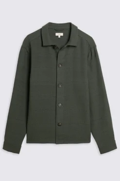Khaki Knit Striped Overshirt