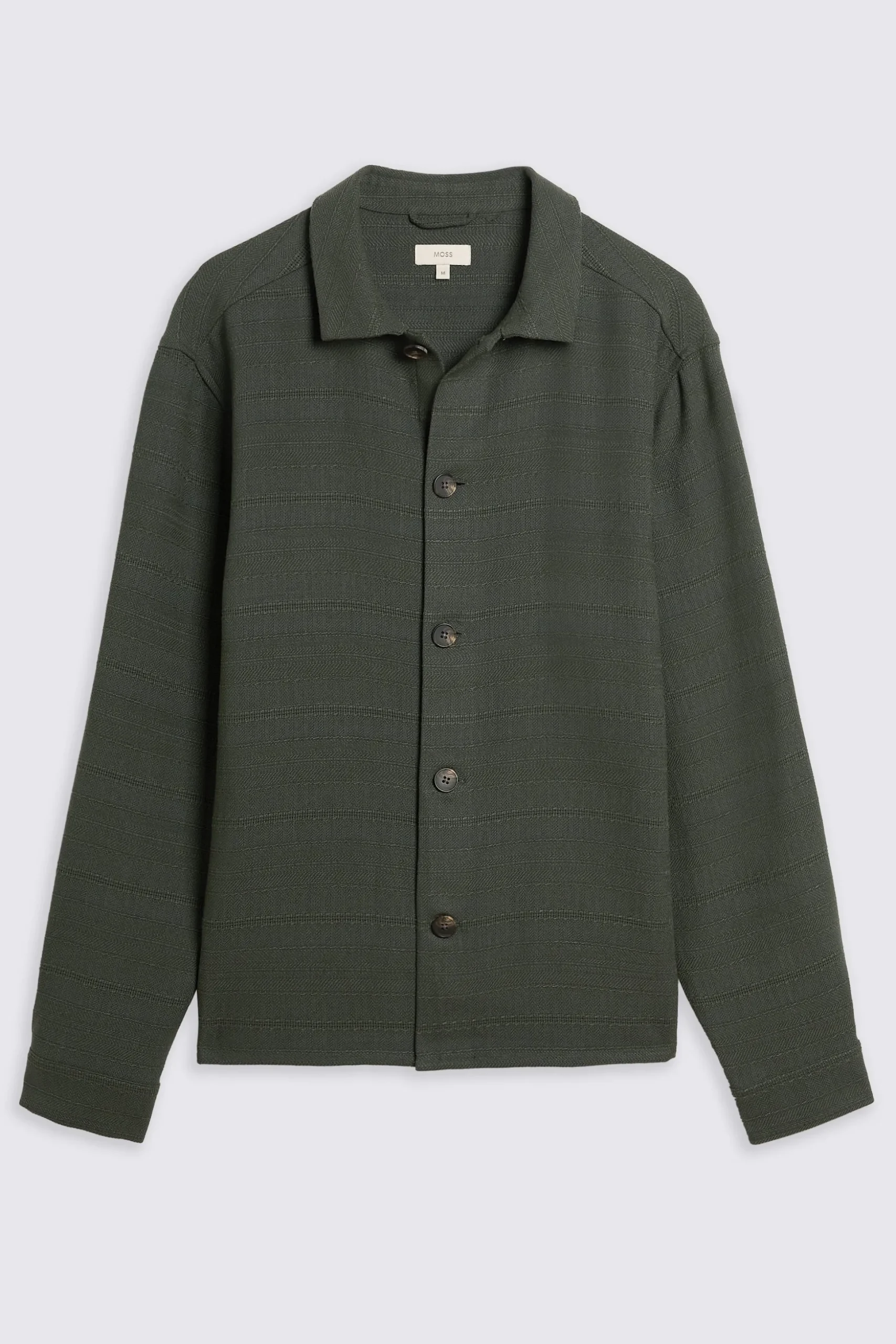 Khaki Knit Striped Overshirt