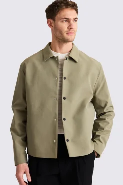 Khaki Nylon Coach Jacket